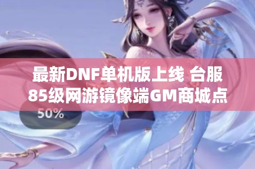 最新DNF单机版上线 台服85级网游镜像端GM商城点卷系统解析