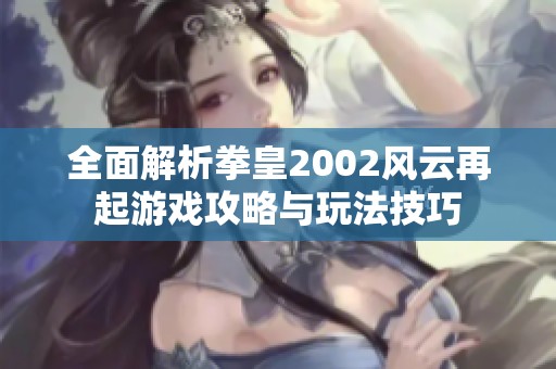 全面解析拳皇2002风云再起游戏攻略与玩法技巧