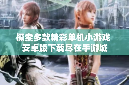 探索多款精彩单机小游戏 安卓版下载尽在手游城
