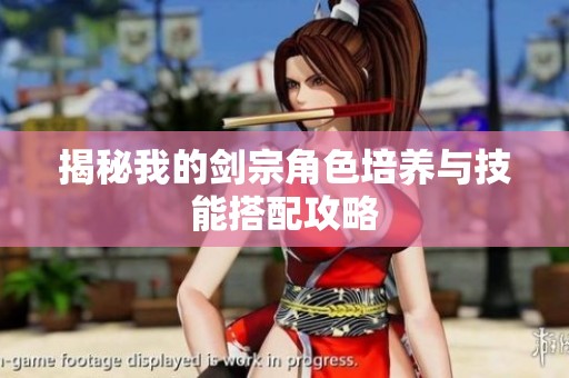 揭秘我的剑宗角色培养与技能搭配攻略