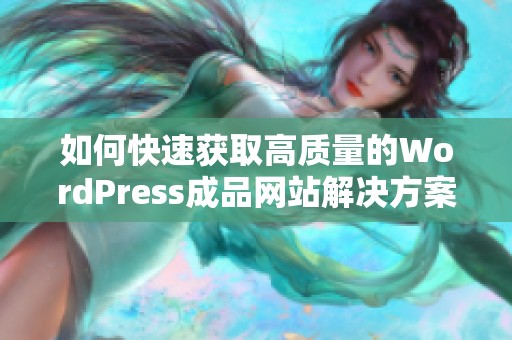 如何快速获取高质量的WordPress成品网站解决方案