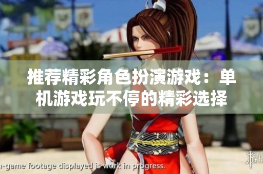 推荐精彩角色扮演游戏：单机游戏玩不停的精彩选择