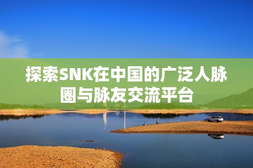 探索SNK在中国的广泛人脉圈与脉友交流平台