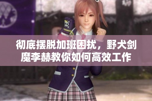 彻底摆脱加班困扰，野犬剑魔李赫教你如何高效工作