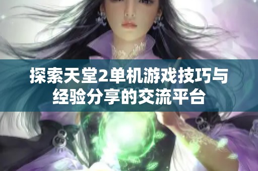探索天堂2单机游戏技巧与经验分享的交流平台