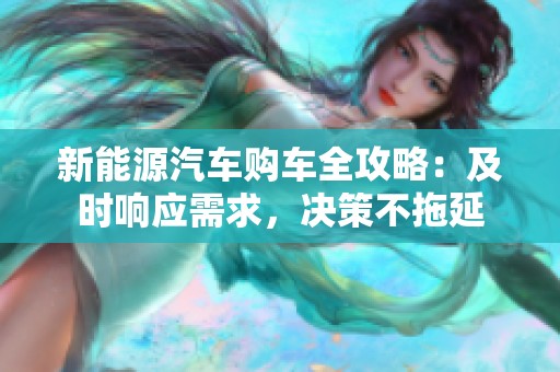 新能源汽车购车全攻略：及时响应需求，决策不拖延