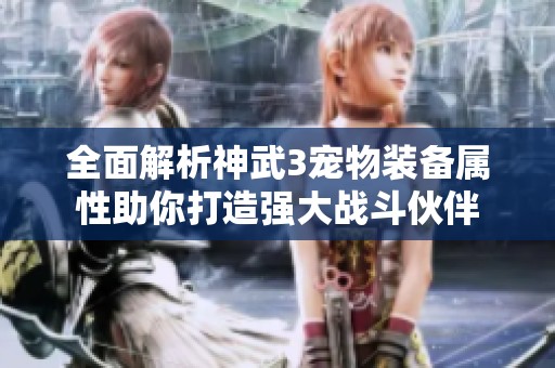 全面解析神武3宠物装备属性助你打造强大战斗伙伴