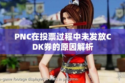 PNC在投票过程中未发放CDK券的原因解析