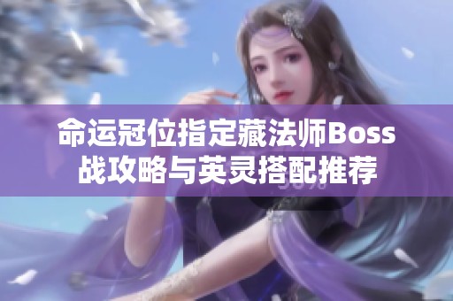 命运冠位指定藏法师Boss战攻略与英灵搭配推荐