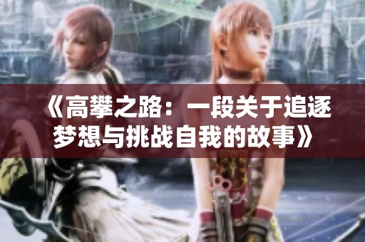《高攀之路：一段关于追逐梦想与挑战自我的故事》
