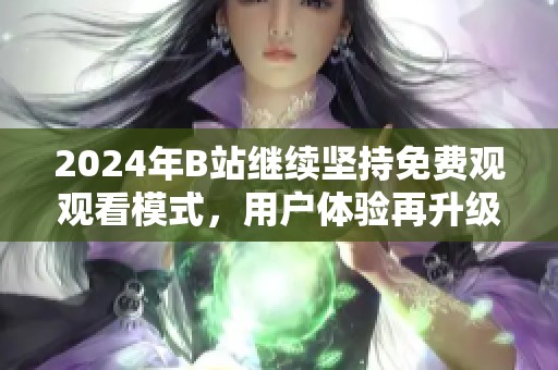 2024年B站继续坚持免费观观看模式，用户体验再升级