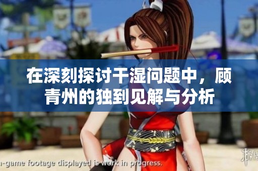 在深刻探讨干湿问题中，顾青州的独到见解与分析