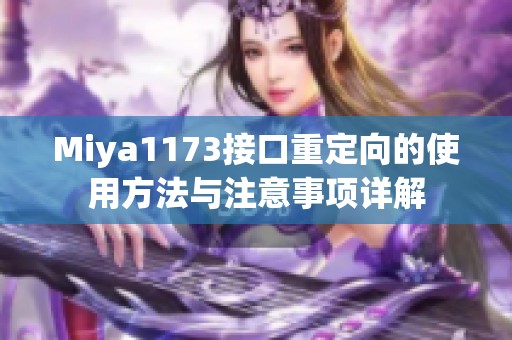 Miya1173接口重定向的使用方法与注意事项详解