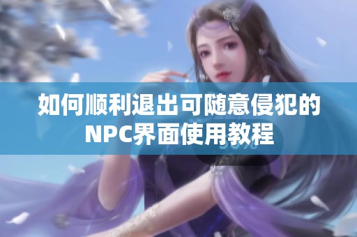 如何顺利退出可随意侵犯的NPC界面使用教程