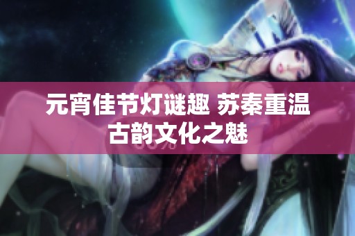 元宵佳节灯谜趣 苏秦重温古韵文化之魅