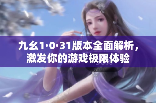 九幺1·0·31版本全面解析，激发你的游戏极限体验