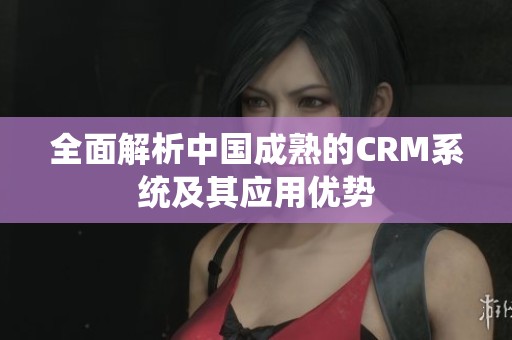 全面解析中国成熟的CRM系统及其应用优势