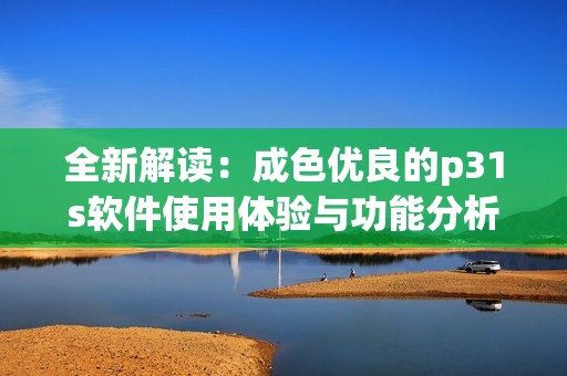 全新解读：成色优良的p31s软件使用体验与功能分析