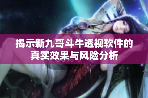 揭示新九哥斗牛透视软件的真实效果与风险分析