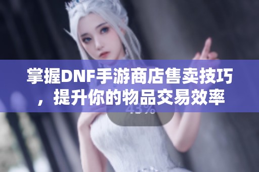 掌握DNF手游商店售卖技巧，提升你的物品交易效率