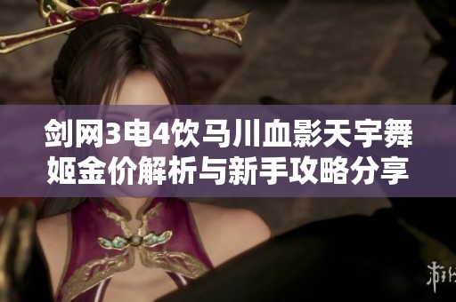 剑网3电4饮马川血影天宇舞姬金价解析与新手攻略分享