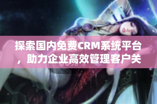探索国内免费CRM系统平台，助力企业高效管理客户关系