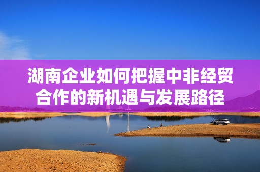 湖南企业如何把握中非经贸合作的新机遇与发展路径