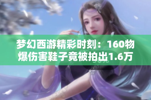 梦幻西游精彩时刻：160物爆伤害鞋子竟被拍出1.6万高价