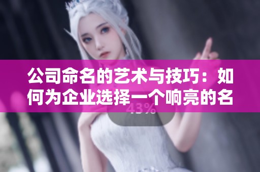 公司命名的艺术与技巧：如何为企业选择一个响亮的名称