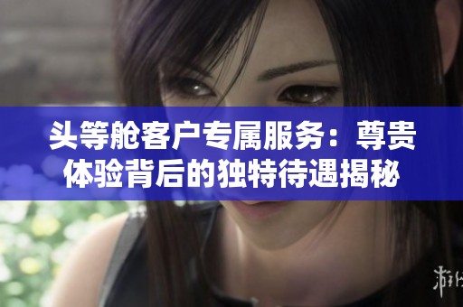 头等舱客户专属服务：尊贵体验背后的独特待遇揭秘