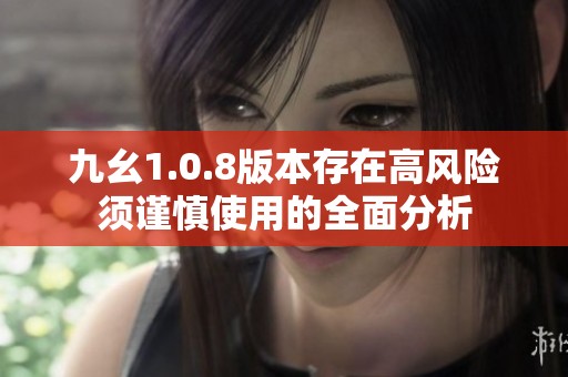 九幺1.0.8版本存在高风险须谨慎使用的全面分析