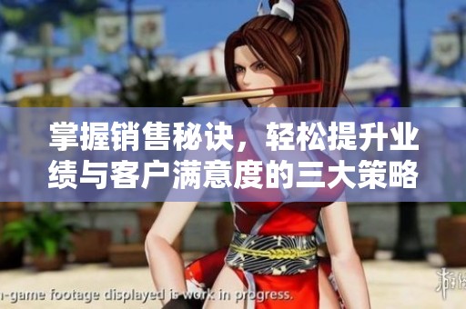 掌握销售秘诀，轻松提升业绩与客户满意度的三大策略